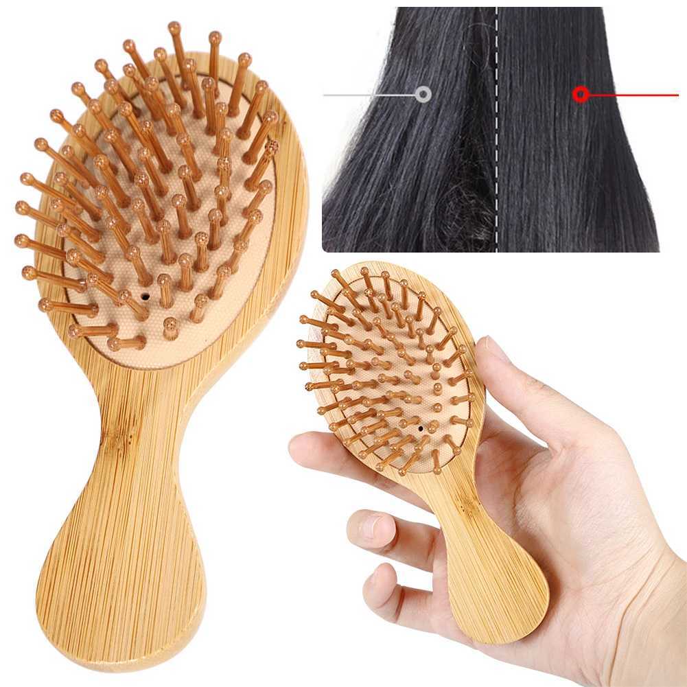 Bamboo Mini Airbag Comb Anti static Air Mat Hair Brush Reduce Hair Loss Care Styling Comb Female Styling Tool W241112