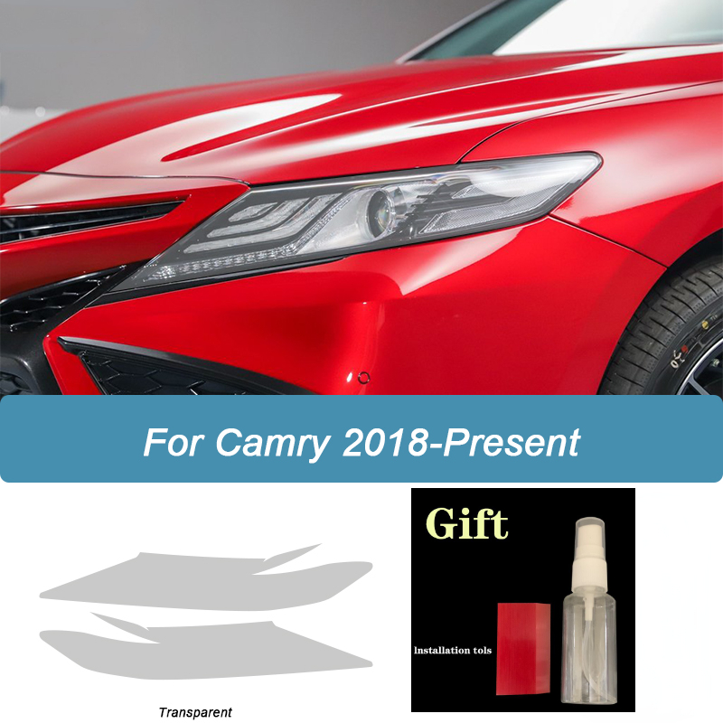 2pcs d black transparent TPU Car Headlight Protective Film sticker For Toyota Camry XV70 2018-2022 Vinyl packaging decorate