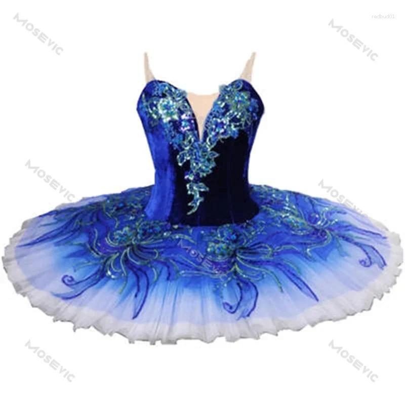 Stage Wear Royal Blue Professional Ballet Tutu Competiton Skirt Women Pink Classical Costume Dress For