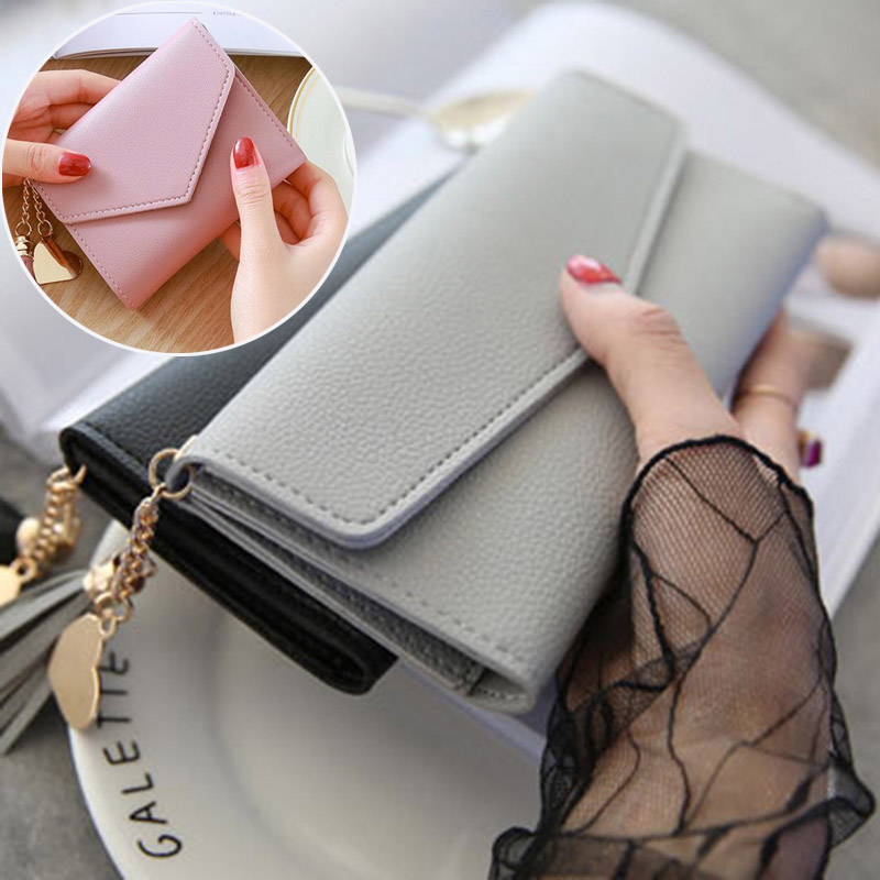 Cluth Coin Purses Short Leather Long Wallets Women's Female Phone Wallet Simple Mini Credit Card Holder Money Bag smile