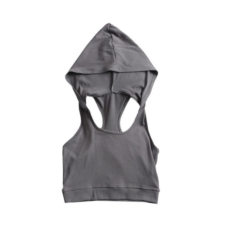 LM Hot Girl Kids Crop Top Summer Tops For Women Sleeveless Hooded T-Shirt Tank Fashion X371709