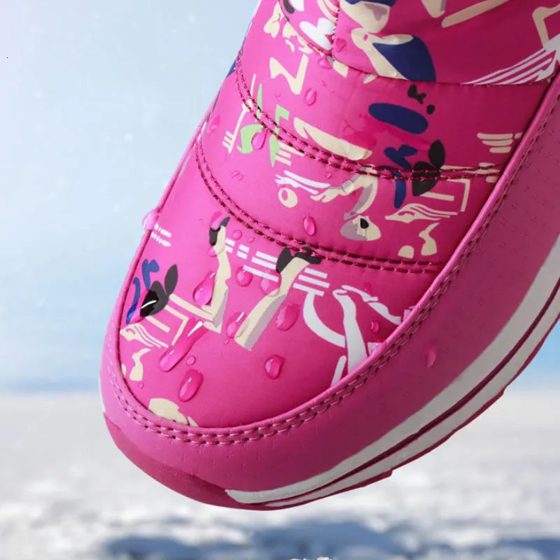 Outdoor NonSlip Snow Boot Winter Warm Thick Ski With Plush Fur Zipper Waterproof Mid Calf Hiking Travel Sport Boots 241112