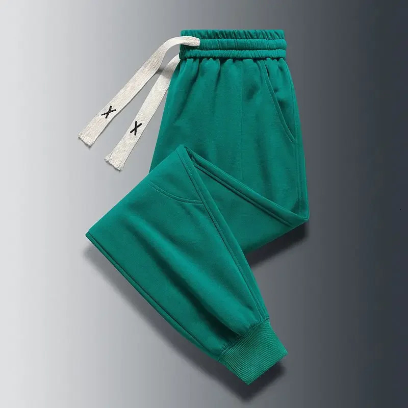 Sweatpants for Men Autumn and Winter Grey Cropped Trousers Man Sports Pants Plain Skinny Tights Cotton Slim Y2k Baggy Joker Wide 241112