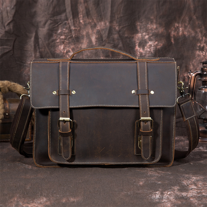 Leather Newsbirds Men's Shoulder Bag Genuine Messenger Crossbody For Men Male Working Tote Ipad fe80a