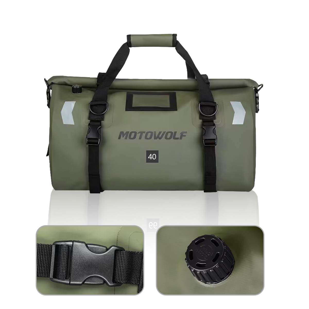 Motorcycle 40/60L Waterproof Tail Travel Outdoor Dry Roll Pack Bag Motorbike Lage Backpack 100KG Bear Weight