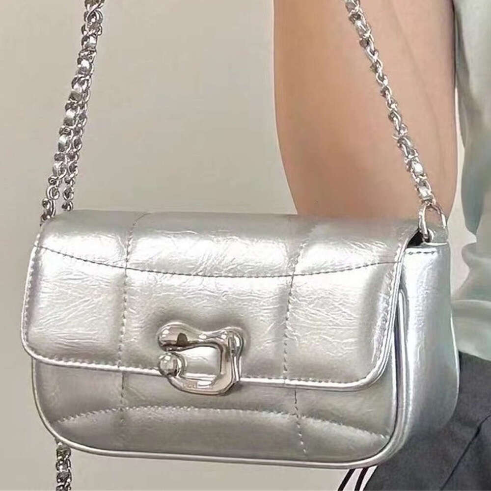 2024 new fashion sier niche design chain underarm shoulder senior texture crossbody women's bag