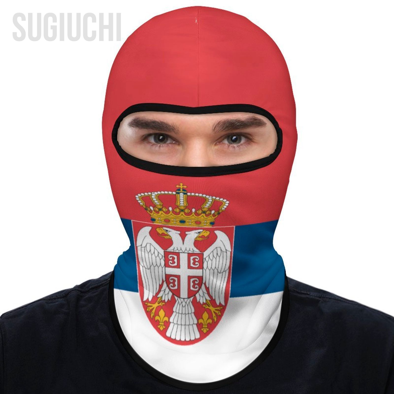 Serbia Flag Outdoor Cool Sunscreen Motorcycle Face Moto Biker Wind Cap Mask Stopper Windproof Bicycle Cycling Headgear
