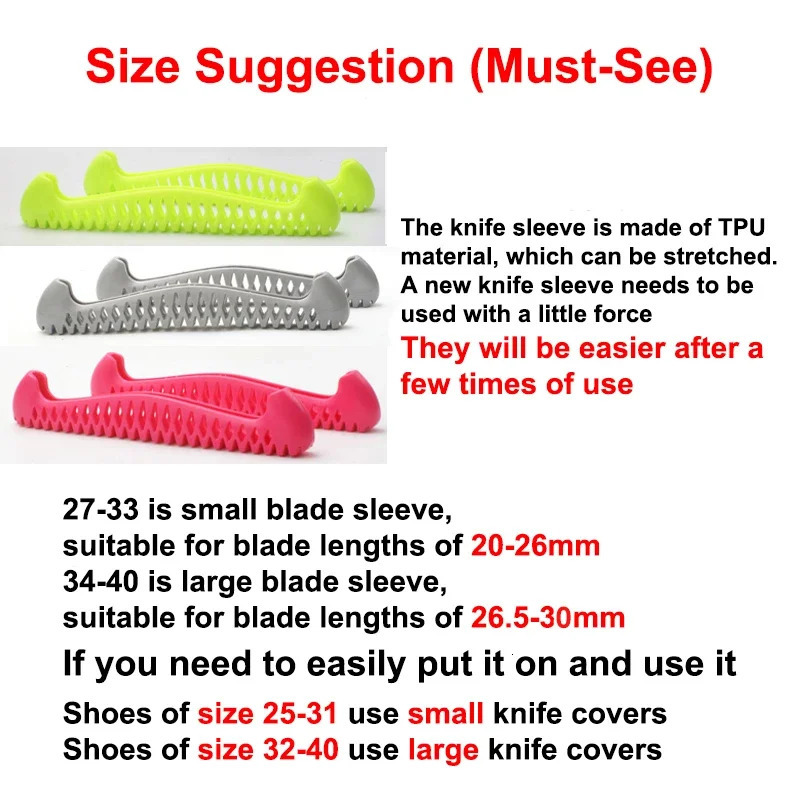 S-XL Ice Skateboard Shape Skateboard Blade Cover Ice Hockey Skateboard Adjustable Protection Anti Perforation Scalable Blade Cover 241112