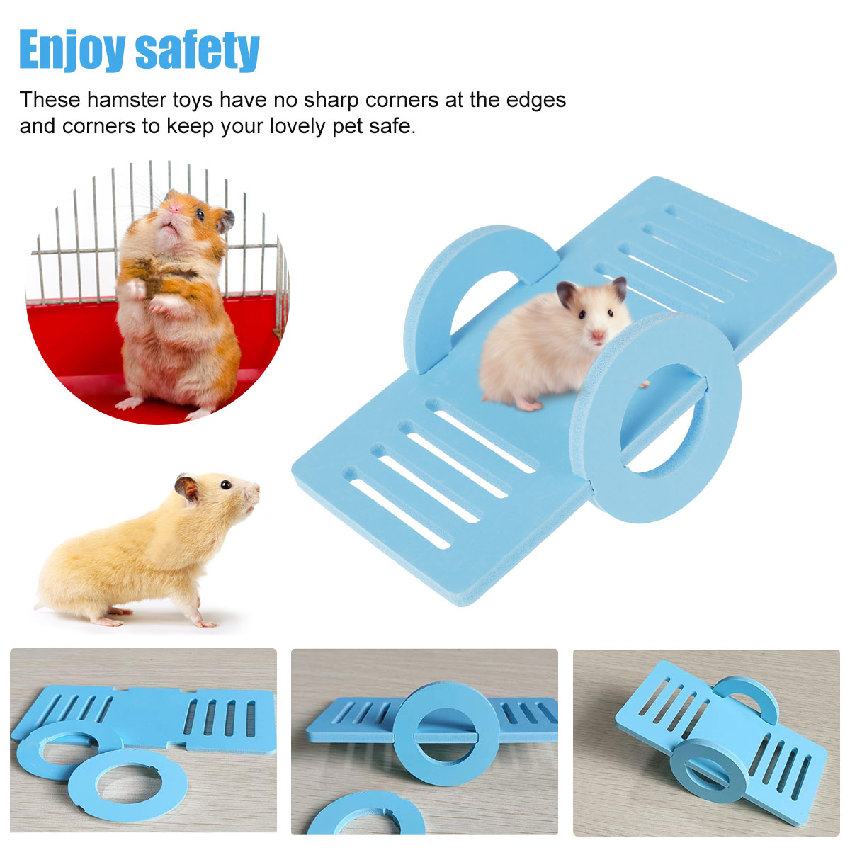 Hamster Toys Eco-Board Bridge Seesaw Swing Toys Small Animal Activity Climb Toy DIY Hamster Cage Accessories for Home Pet Shop