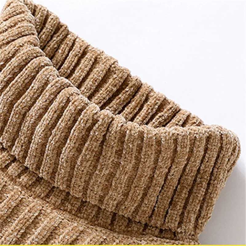 Autumn and winter new sweater mens casual turtle neck knitted mens loose solid color thick zipper mens fashion street clothing zipper mens W2411111