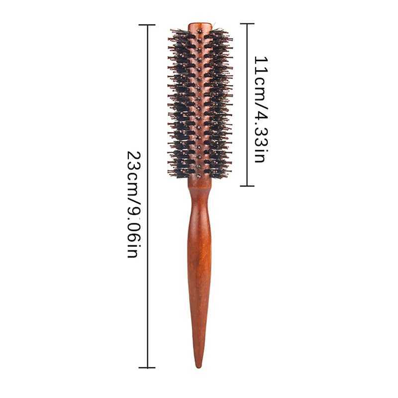 Anti static wood bristle brush circular brush barber styling tool teasing brush curly hair comb W241112