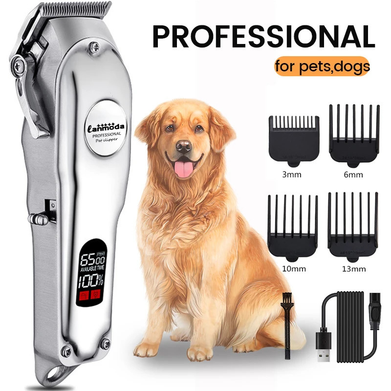 Professional Dog Hair Clipper All Metal Rechargeable Pet Trimmer Cat Shaver Cutting Machine Puppy Grooming Haircut Low Noice 241111
