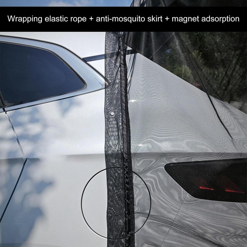 SUV Trunk Tailgate Mosquito Net Tent Car Tailgate Sunshade With Zipper Breathable Insect-proof UV-proof SUV Trunk Curtain 8c31a