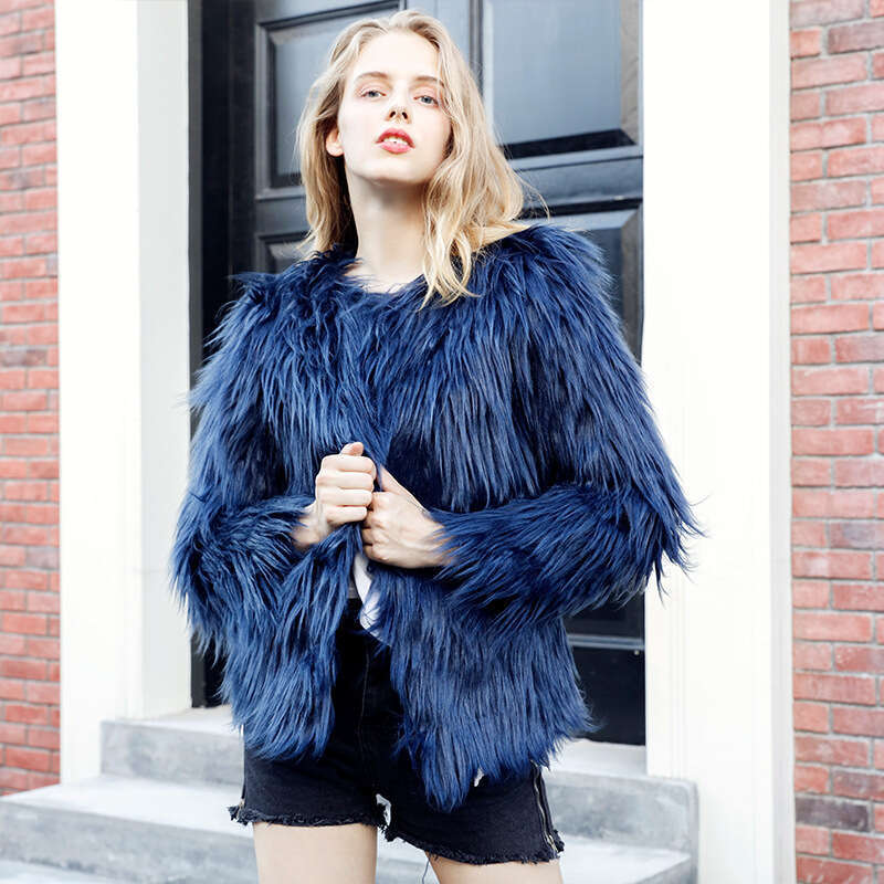 shanshi fur coat women Faux high-end and ladylike temperament faux fur fashionable coat street photography versatile coat