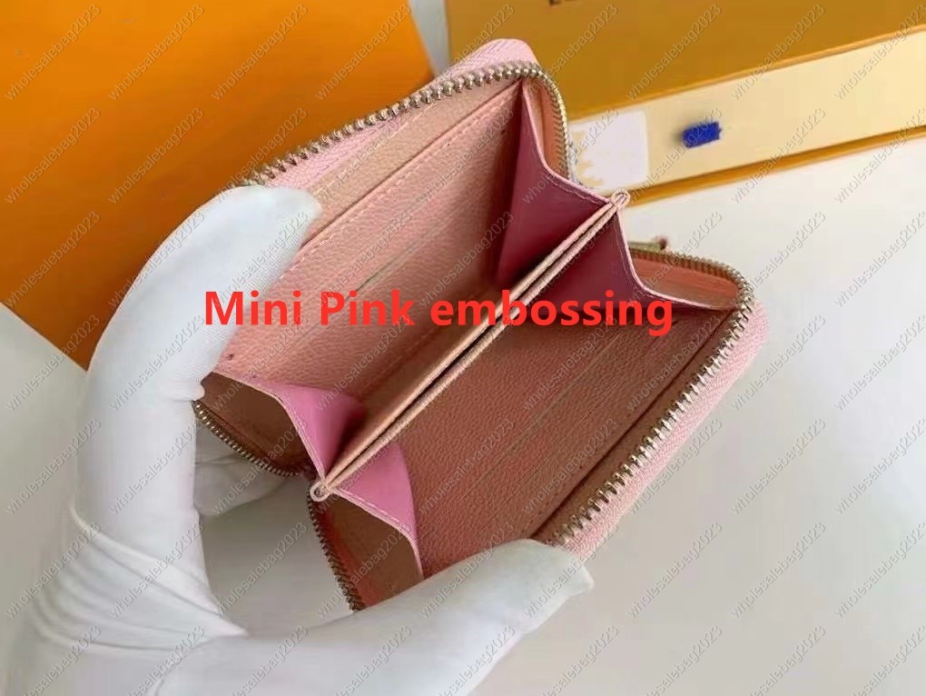 Fashion designer wallets luxury womens short purses embossed flower letters credit card holders ladies plaid money clutch bags with box and dustbag mi