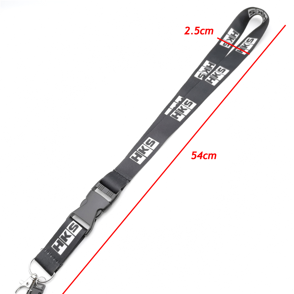 Newest JDM Lanyard Keychain Neck Strap Quick Release Key Chian 2 Sided Print for HKS Racing Style DriftKing Mugen Bride Spoon 6e3d1