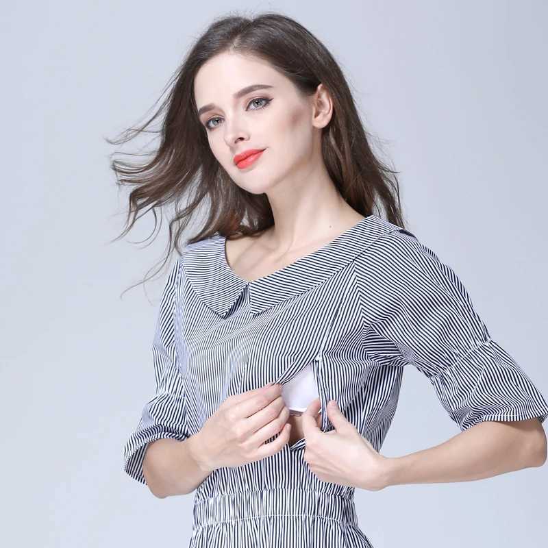 Maternity Dresses Emotion Moms Striped Maternity Clothes Nursing Breastfeeding Pregnancy Dresses for Pregnant Women Maternity Dress S M L XL 24412