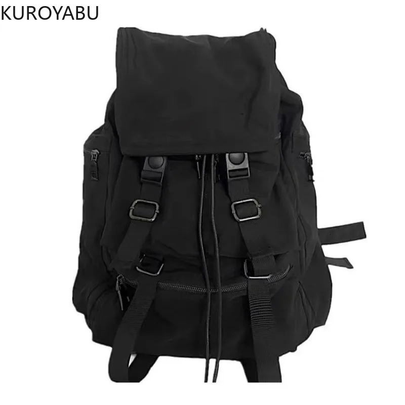 Black Womens Backpack Fashion Womens Backpack Waterproof Large Capacity School Bag Teen Student Y2k Shoulder Bag 241111