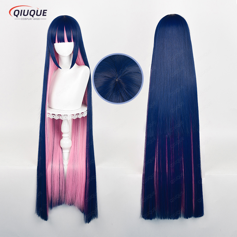 Anime Panty & Stocking with Garterbelt Cosplay Wig Stocking Anarchy Panty Anarchy Heat Resistant Synthetic Hair Wigs + Wig Cap 756b5