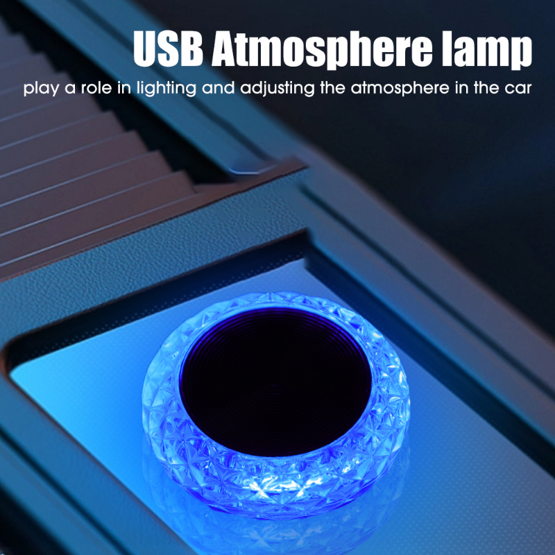 Car Lights Mini USB LED Night Atmosphere Auto Ambient Lighting Colorful Lamps Decorative Interior Accessories 23118 5