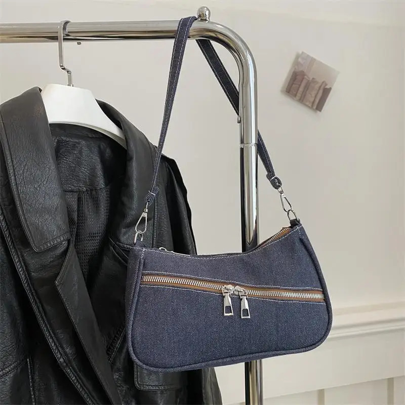 Womens Bag Korean Fashion Denim Shoulder Bag Handbag Wallet Bag Office Womens Bag 241111