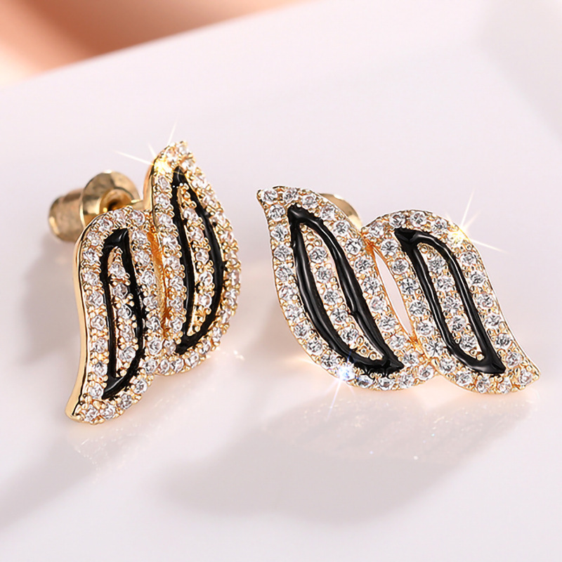 Earrings Designer Classic Leaf Crystal Stud Women 925 Sterling Silver Diamond Stud Earrings White Zirconia Stud Luxury Wedding Jewelry