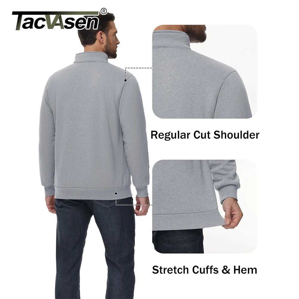 Takwasen Mens/4 Zipper Charpa Wool Lined Turtle Neck Sweater Solid Casual Heavy Duty Winter Warm Sweater W2411111