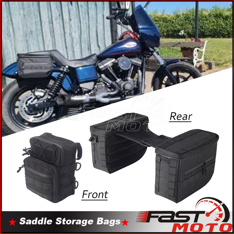 Motorcycle Saddle Bags Side Lage Saddlebag Panniers Bag Universal for Harley Dyna Softail Sportster Chopper Bobber Cafe Racer