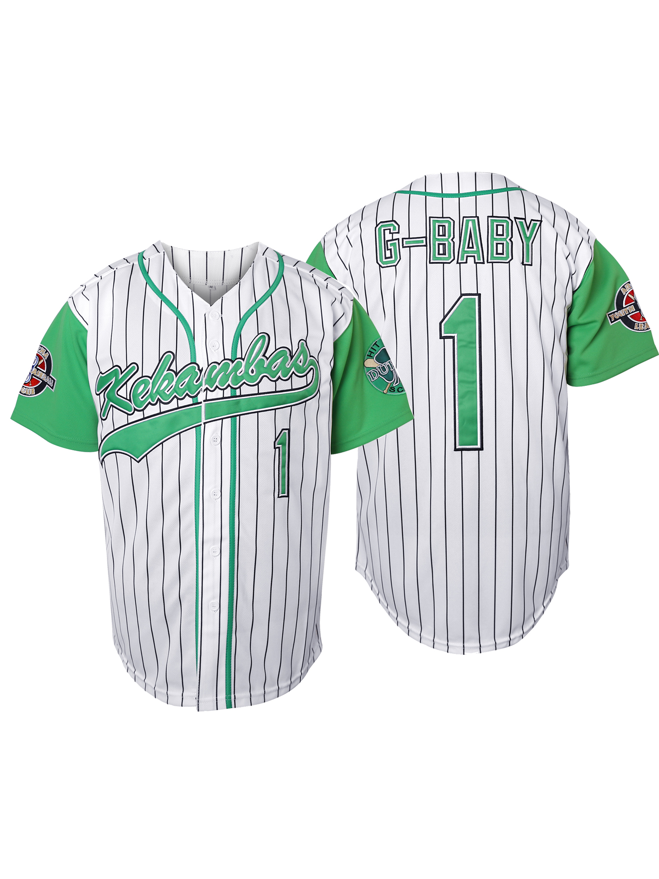 Mesn G-Baby 1 Jarius E Hardball Movie Embroidery Letter And Number V-Neck Baseball Jersey - Soft, Breathable, Comfy Top For Training, Compeon