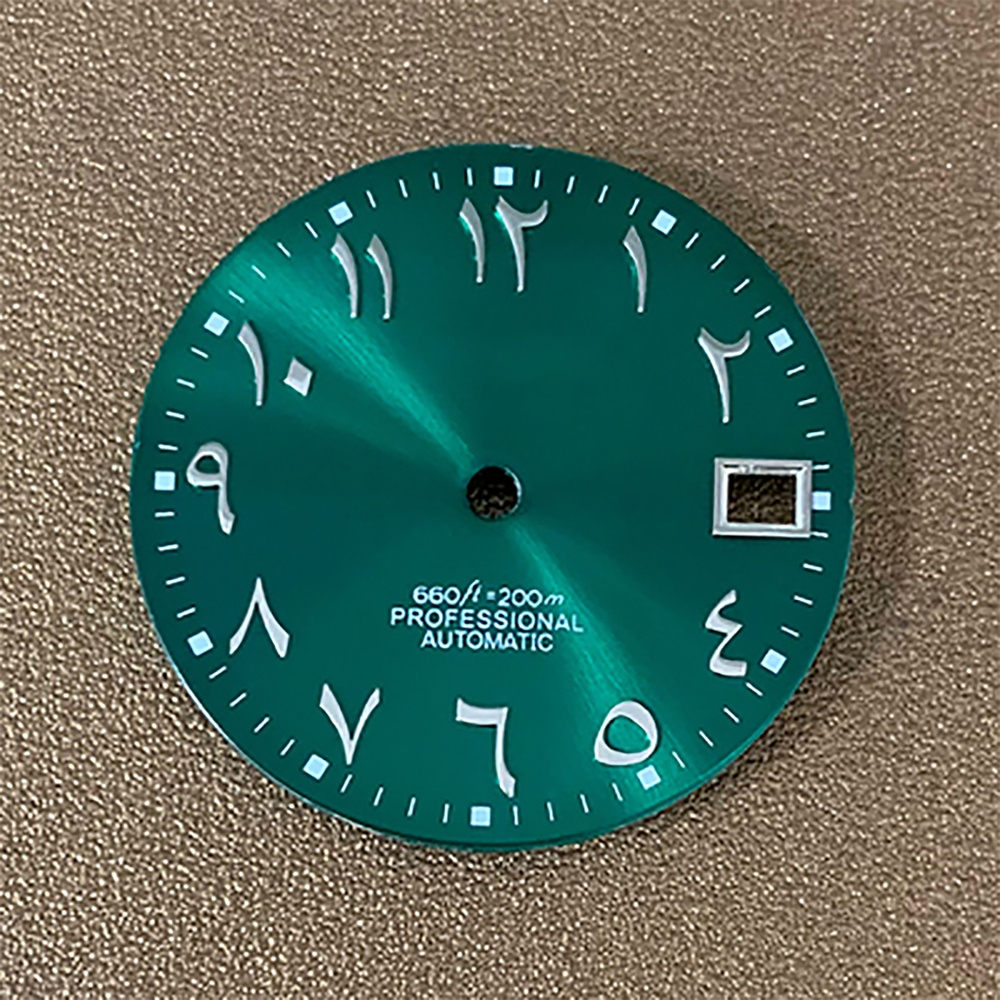 Arabic Numerals Watch Dial, 28.5mm, for NH35 NH36 Movement Watch Accessories, Sunburst Arabic Dial NH35, 4.2 3.8 3.0 Crown