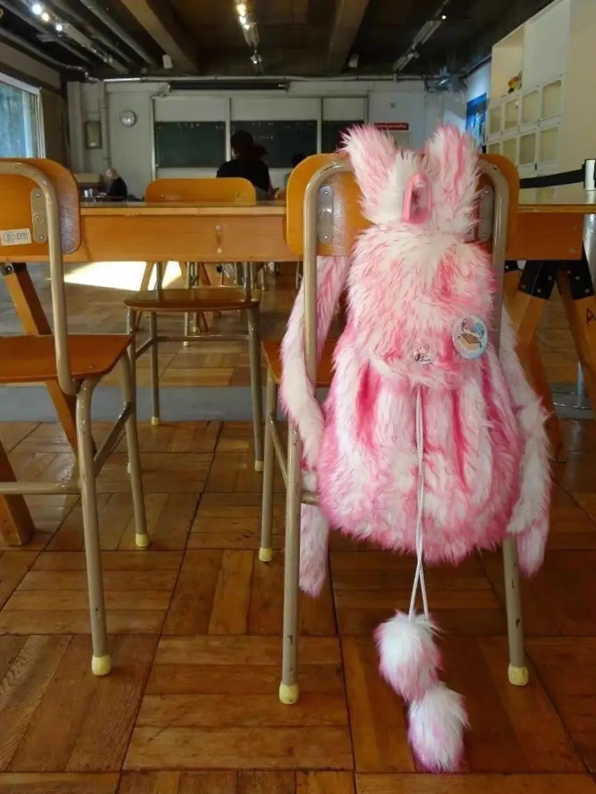 JIAERDI Plush Pink Y2k Backpack Womens Fur Soft Large Capacity Backpack Womens Retro Harajuku Mochila Aesthetics 241111