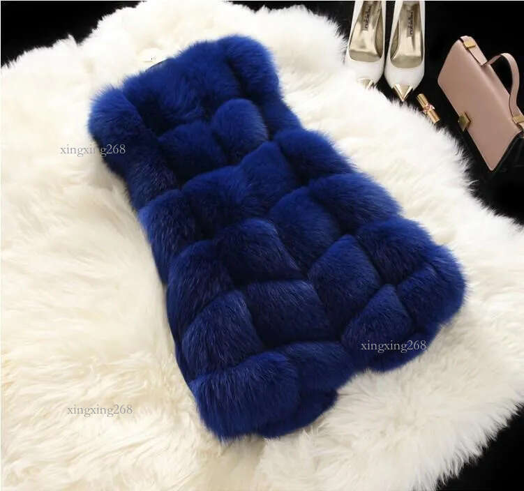 Women's Fur Luxury High Winter Woman Warm Thick Splice Jackets Imitation Women Vest Long Coat Female Waistcoat Outwear