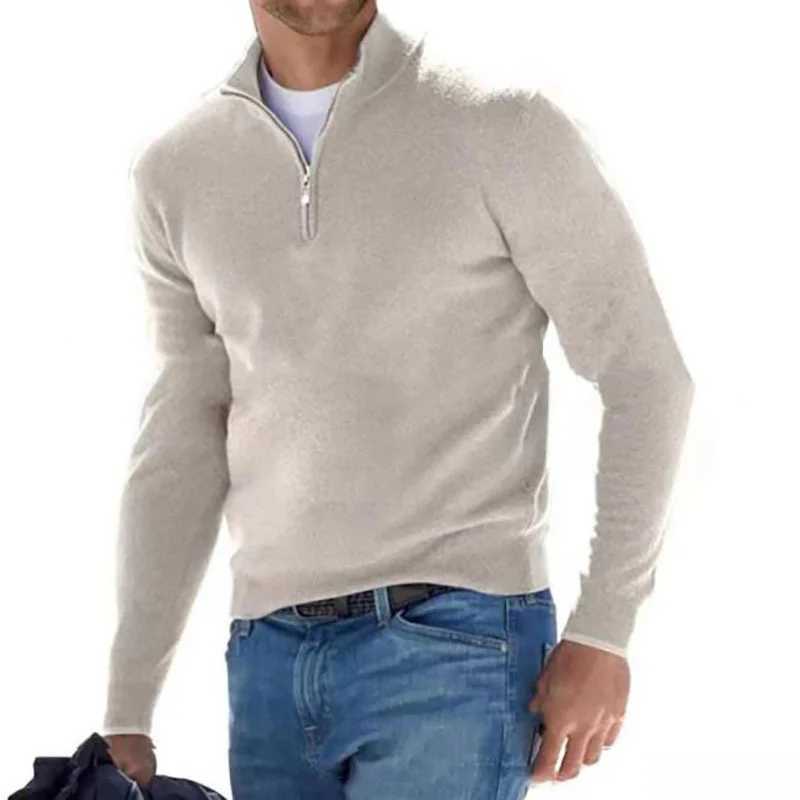 Autumn and Winter Mens V-neck Wool Zipper Long Sleeve Floral Fashion Hip Hop Turtle Collar Top Polo Sweater W2411111