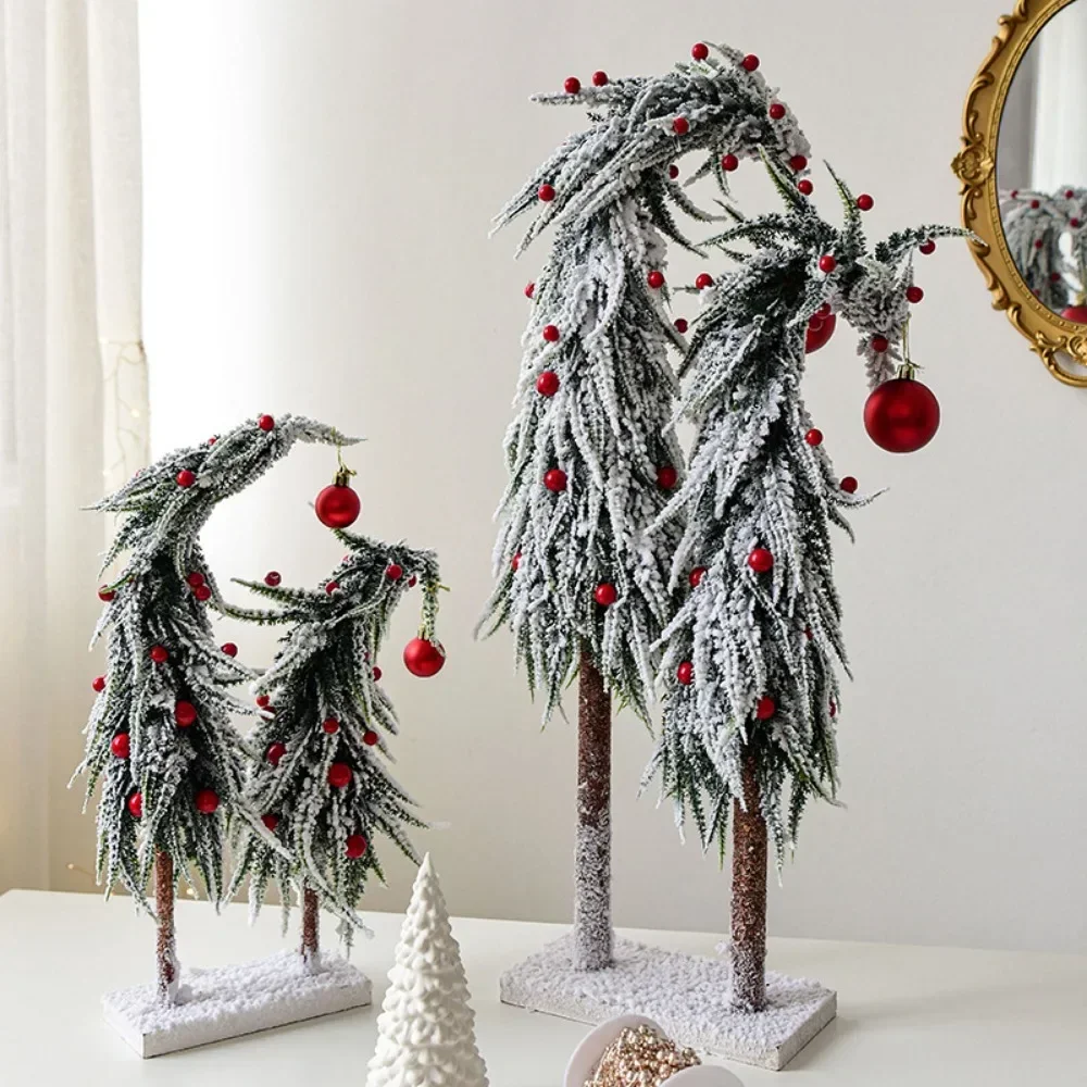 Snow Flocking Artificial Christmas Tree Fake Snow Powder Tree Wreaths Xmas Crafts Village Display Winter Christmas Decorations