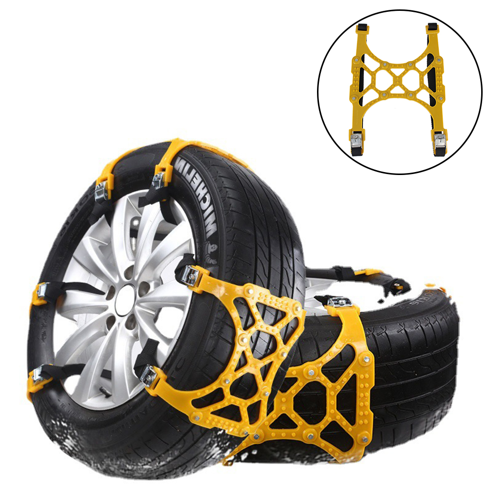 Thickened Emergency Tool Double Buckle Adjustable Car Tire Anti-skid Chain 1 Piece For Mud Ice Roadway TPU Wheel Snow Chains