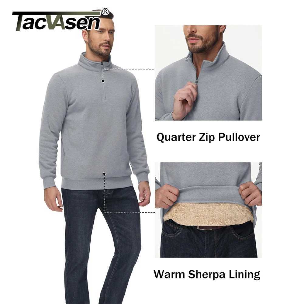 Takwasen Mens/4 Zipper Charpa Wool Lined Turtle Neck Sweater Solid Casual Heavy Duty Winter Warm Sweater W2411111