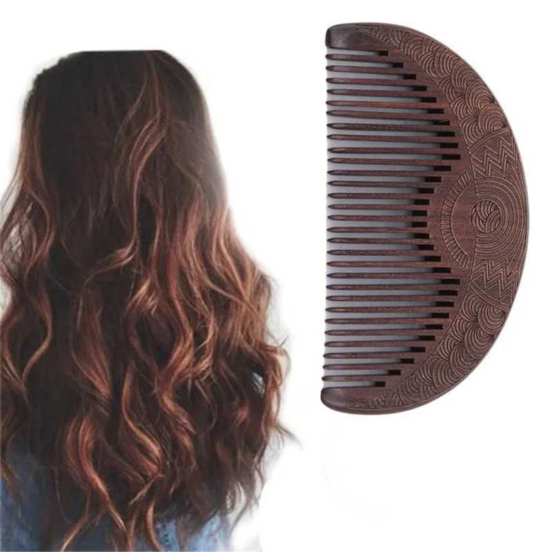 Handmade sandalwood hair comb anti-static hair removal wood comb fine and wide toothed wood comb W241112
