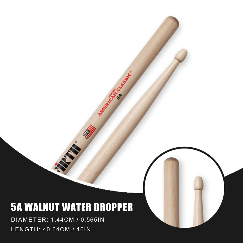 2Pcs Drum Sticks 5A/7A Wood Tip Drumsticks Consistent Weight and Pitch Classic Musical Instruments for Beginners Students Teache