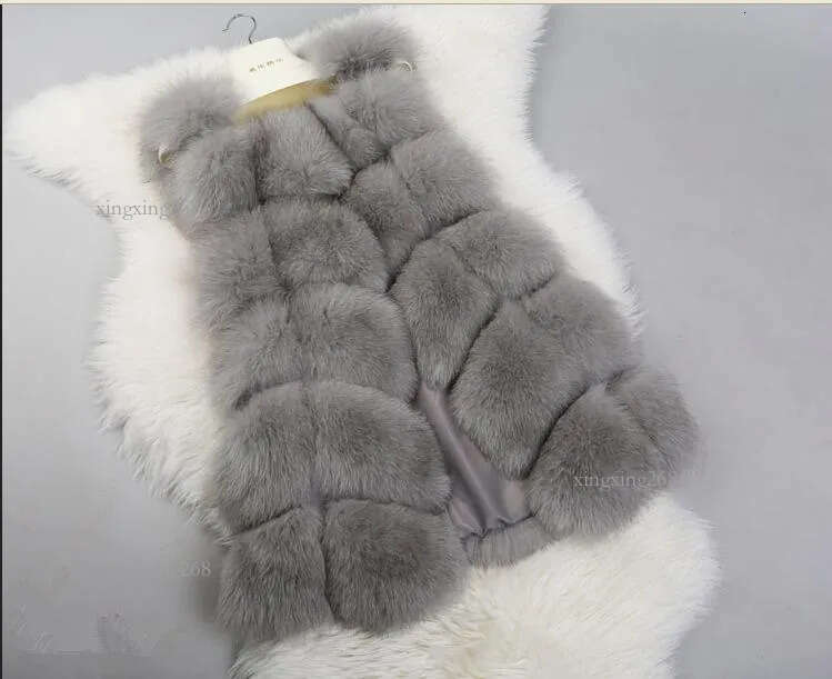 Women's Fur Luxury High Winter Woman Warm Thick Splice Jackets Imitation Women Vest Long Coat Female Waistcoat Outwear