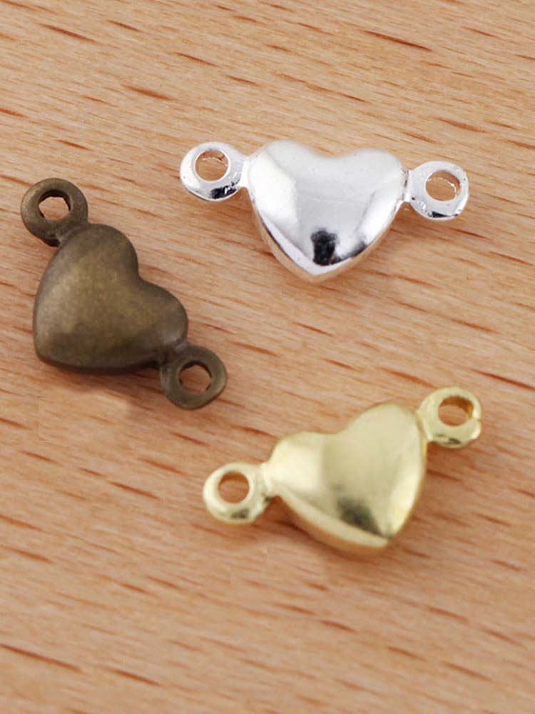 pcs mm Brass Peach Heart Connectors Charms Base Parts For Jewelry DIY Making Handmade Bracelets Pendants Accessories 5