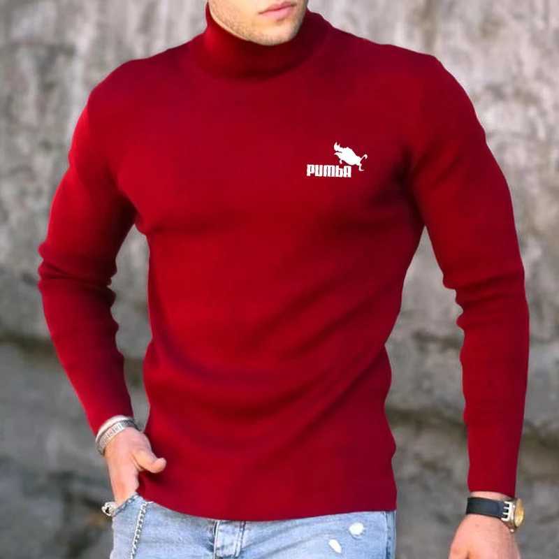 Spring summer and winter mens cotton cashmere bottom sweater with high elasticity mens casual long sleeved sports turtle neck top W2411111