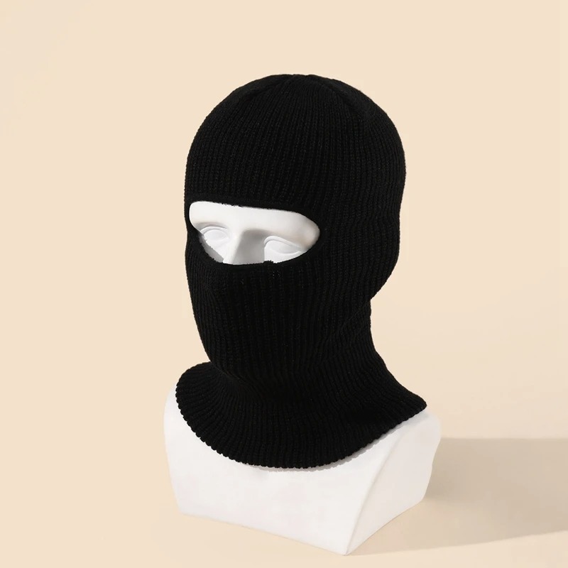 15 Colors Single Hole Keep Warm Halloween Knitting Balaclava Autumn Winter Solid Color Unisex Hip Hop Party Ski Cap Face Mask