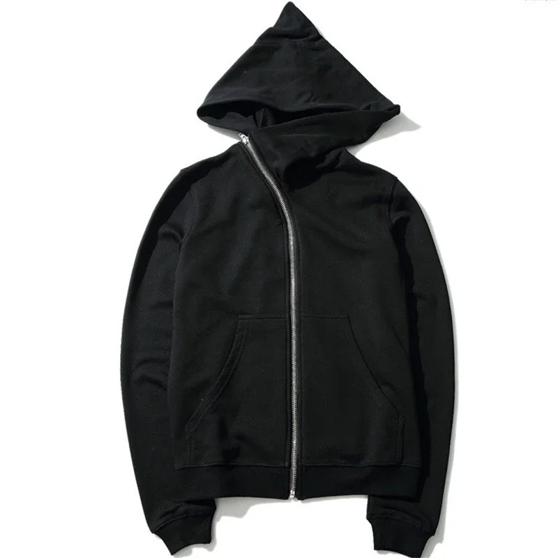 Hoodies Men zipper Cardigan harajuku black sweatshirts hip hop swag style skateboard streetwear Cloak Hooded jacket coat y2k 241112