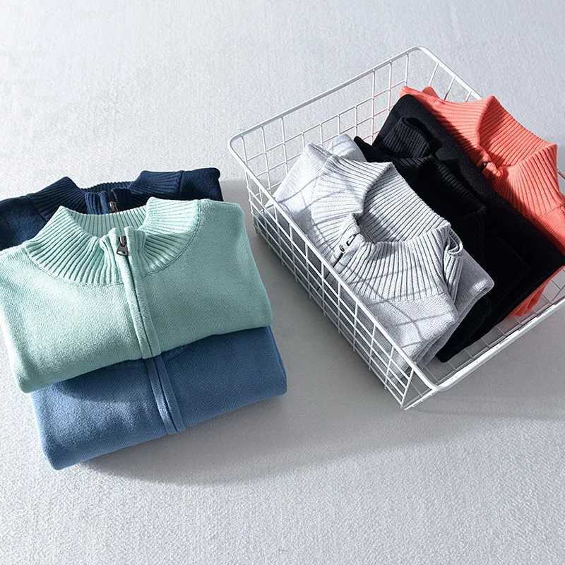 100% pure cotton mens sweater autumn and winter turtle collar half zipper zipper floral knit Korean popular spring skydiving clothing W2411111