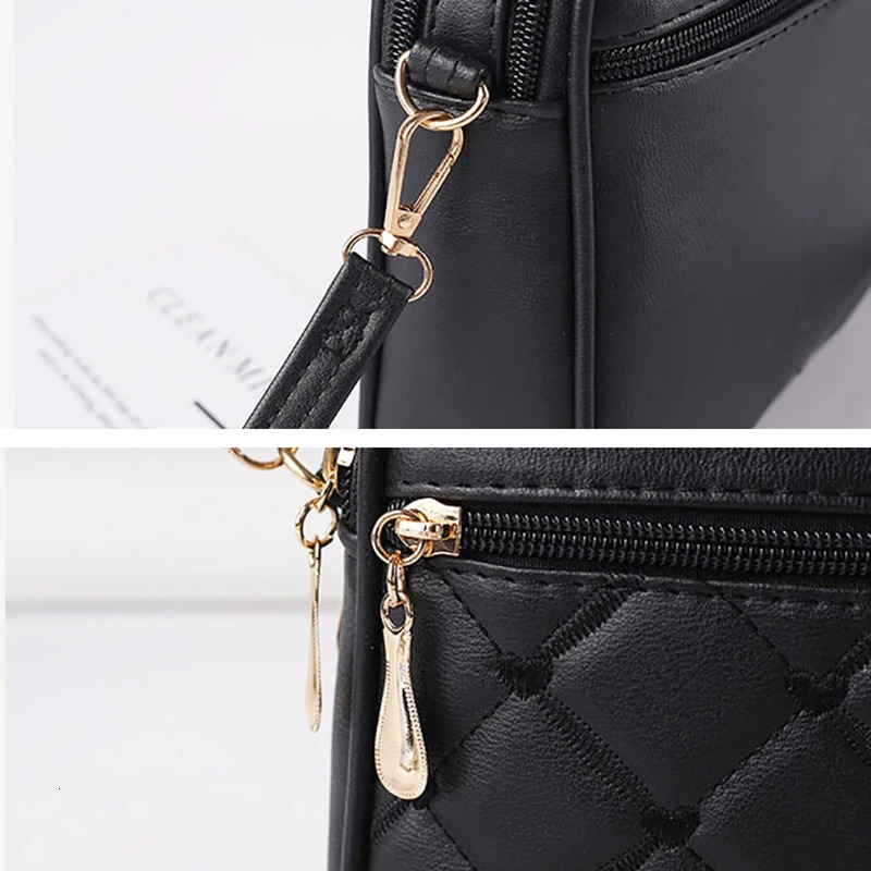 Female y Black Crossbody Shoulder Bag Lady Elegant pu Leather Lattice Trending Small Capacity Square Handbag 241111
