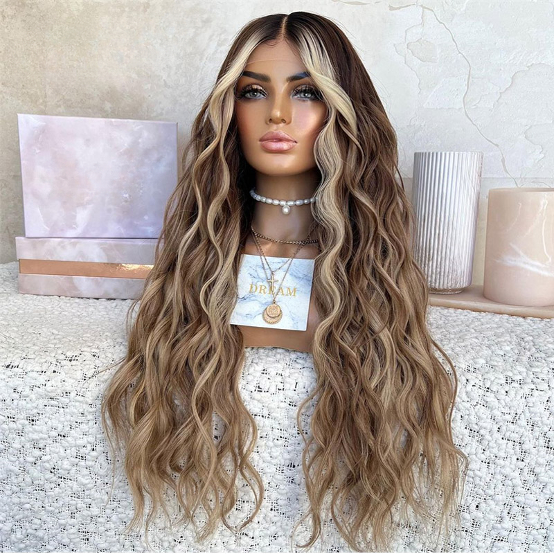 Free shipping Braziloian Highlight 13x6 HD Frontal Wig blonde Colored 200 Density 13x4 loose deep Wave Lace Front Human Hair Wigs For Women 34 36 Inch