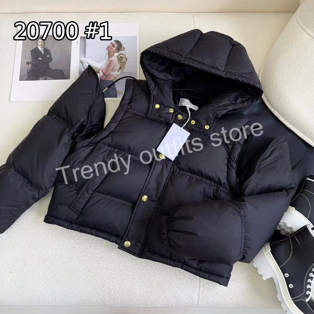 Coats Women's down jacket classic letter hooded jackets winter warm short coat Size S-L