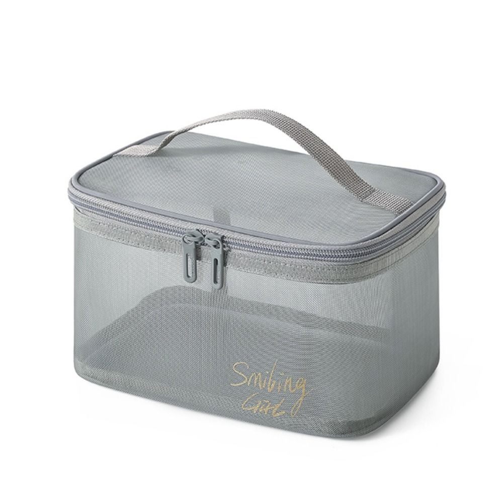 25S new model INS Travel Organizer Wash Pouch Large Capacity Case Double Layer Mesh Storage Perspective Makeup Bag Cosmetic Bags