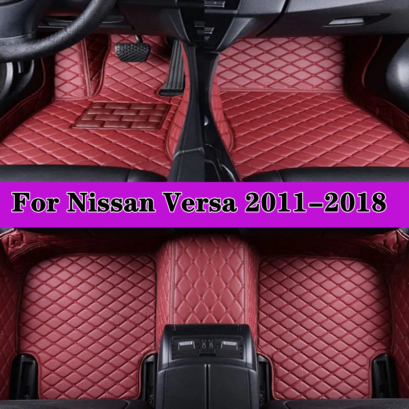 Foot Pads Automotive For Nissan Versa 2011-2018 Protective Pad Custom Floor Mats Automobile Carpet Cover Car Accessories