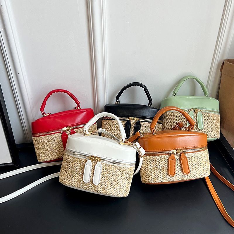 Summer for Women Straw Shoulder Bags Rattan Crossbody Beach Woven Top Handle Bag Box Raffia Casual Handbags